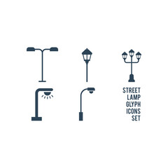Street light icons set street lamp design illustration