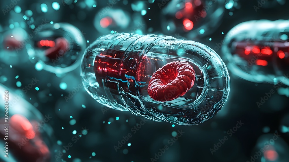 Aufkleber nanorobots use advanced technology to interact within the bloodstream. generative ai.
