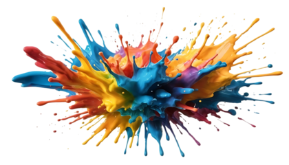 Paint splash, exploding of colors png