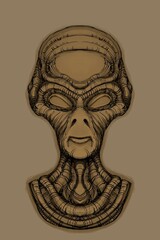 Alien creature, sketch, character idea for horror or game - digital painting. © Cubitron