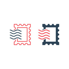 Postage stamp icons set vector illustration