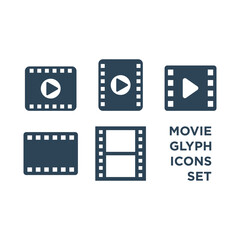 Film movie cinema icons set vector illustration