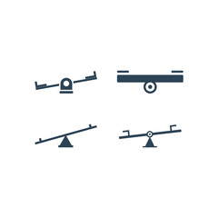 Seesaw icons set vector design trendy