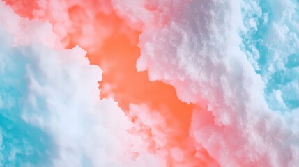 Obraz premium Soft and Colorful Cloud Patterns with Shades of Blue and Peach in the Sky