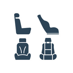 Car seat icons set vector design trendy