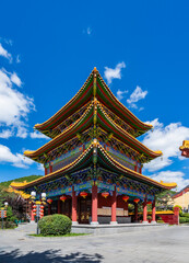 Landscape of Zhengjue Temple, Liudingshan cultural tourism area, Dunhua, Jilin Province