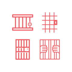Jail icons set vector design trendy