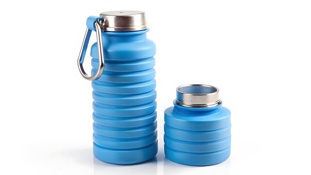 Collapsible Silicone Water Bottle with Carabiner
