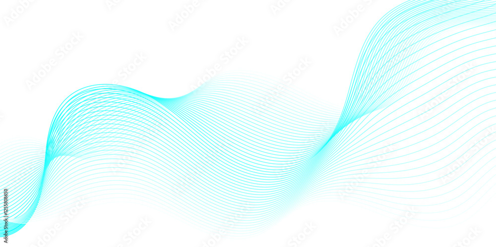 Poster vector abstract blue light blend paper wave flow digital gradient transparent tech curve creative te