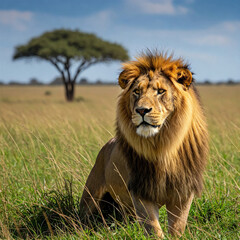 Fototapeta premium portrait of a male lion