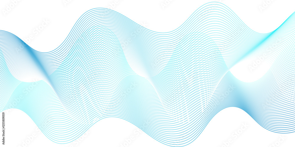 Poster vector abstract blue light blend paper wave flow digital gradient transparent tech curve creative te