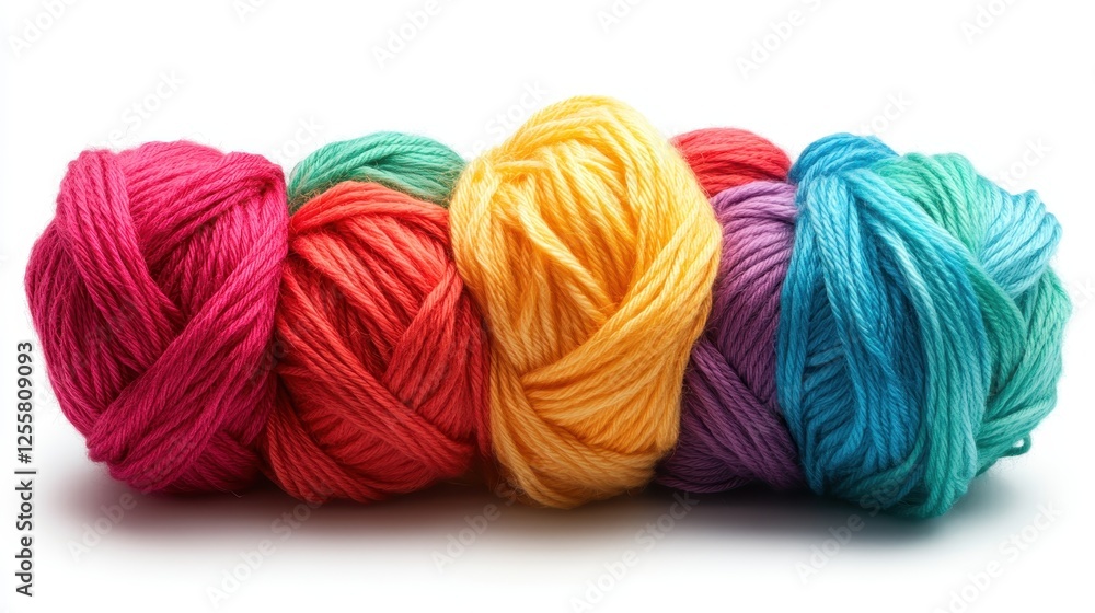 Poster this artistic image displays a collection of vibrant yarn balls in an array of colors, inviting crea