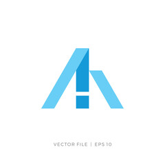 Letter A exclamation point alert sign logo
