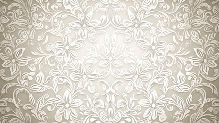 Elegant Floral Pattern Design on Subtle Beige Background