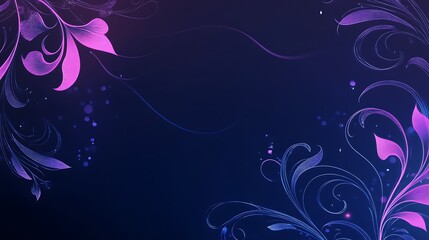 Abstract Floral Design with Neon Pink and Blue Hues