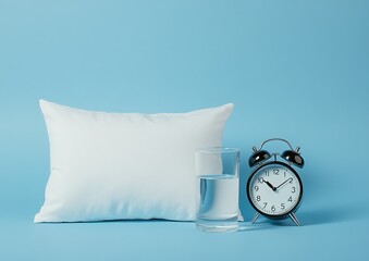 Improve Sleep Hygiene: Water, Pillow, Alarm Clock for Better Rest