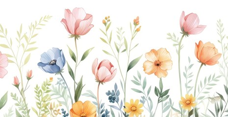 flores estilo acuarela