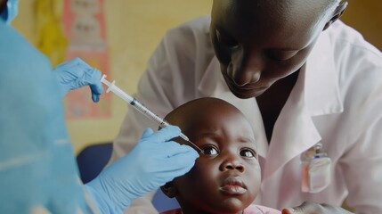 Vaccination Drive in Africa: Protecting Children's Health with Medical Care