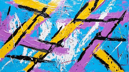 Fototapeta premium Vibrant Abstract Art with Bold Colors and Dynamic Brush Strokes