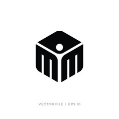 Letter MM hexagon human people logo