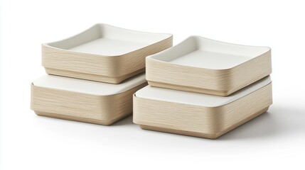 Artistic Collection of Neutral Textured Ceramic Plates in Minimalist Style for Dining
