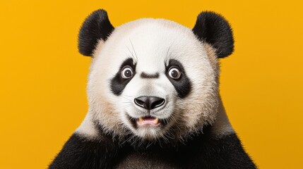 Obraz premium Playful Panda Against Vibrant Background