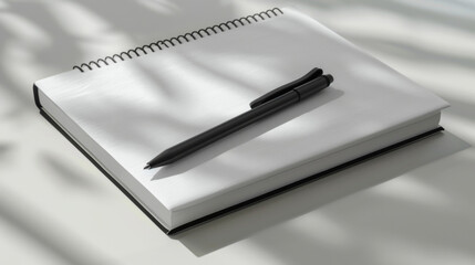 Blank Notebook on a Desk, Generative AI Illustration