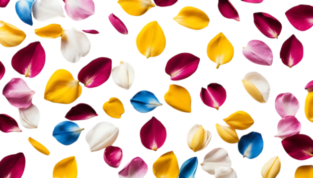 Random obeject colorful flower petals png
