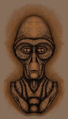 Alien creature, sketch, character idea for horror or game - digital painting.