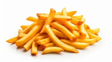 Fototapeta premium Crispy Potato Fries Isolated White Background
