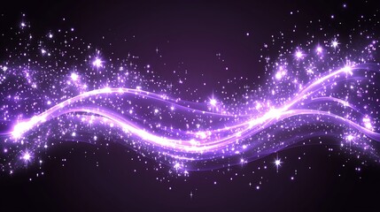 Fototapeta premium Purple light wave, sparkle background