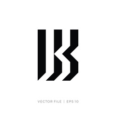 Stylish logo of initials letters WK KW