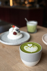 A vibrant collection of coffee, lemonades, ready meals, bistro photography, and desserts. Enjoy gourmet drinks, plated dishes, and sweet treats, perfect for showcasing culinary artistry and café ambia
