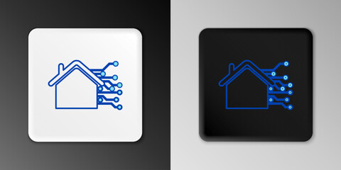 Line Smart home icon isolated on grey background. Remote control. Colorful outline concept. Vector