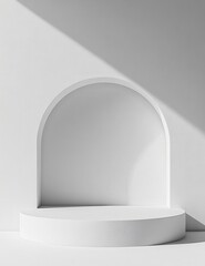 White podium in 3d render design on background, 3d render
