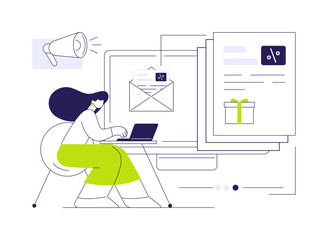 E-mail marketing abstract concept vector illustration.