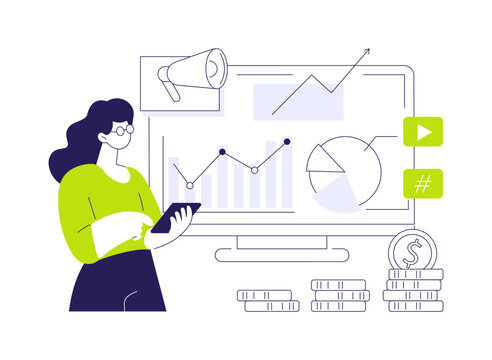 Campaign analysis abstract concept vector illustration.