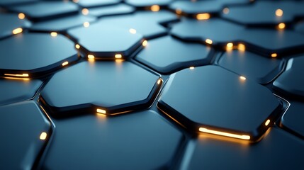 Abstract Hexagon Pattern with Glowing Edges