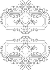 vector sketch illustration silhouette design floral neoclassical style decor ornament ornament classic vintage 