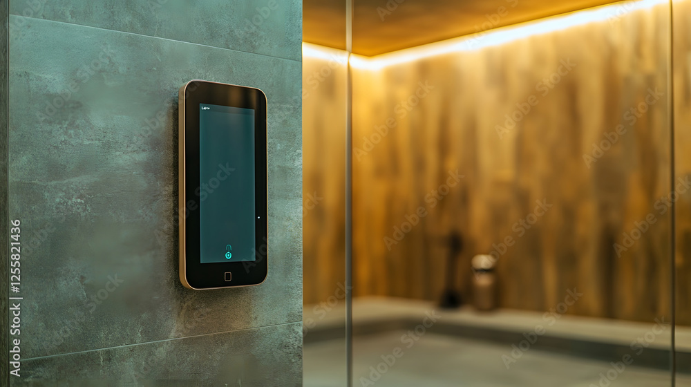 Poster smart mirror syncing with wearable device displaying live fitness and health metrics