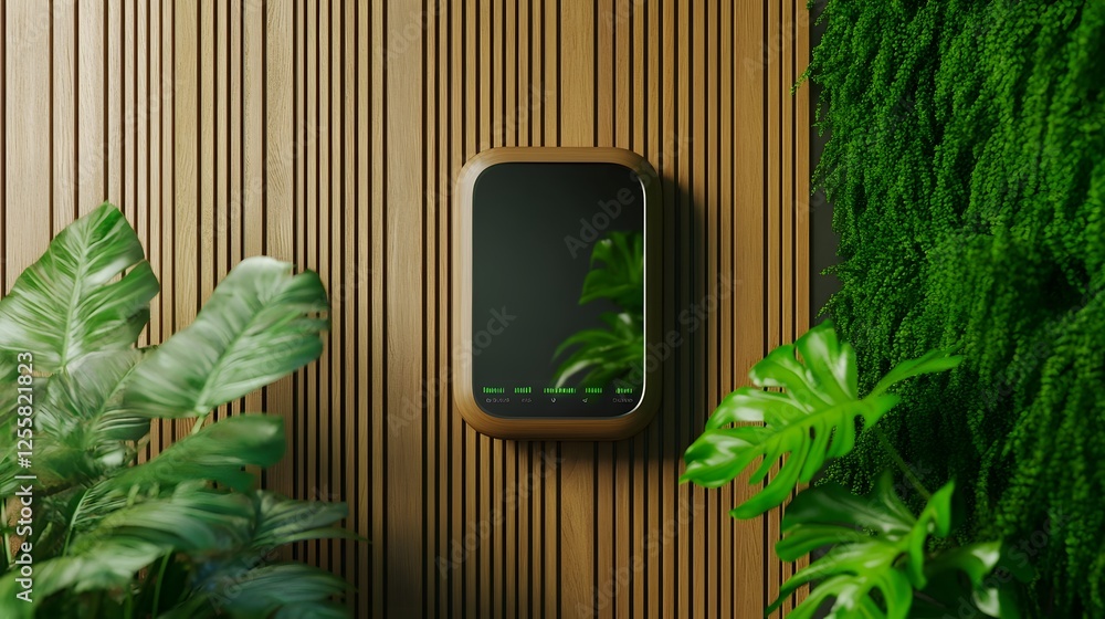 Poster smart mirror syncing with wearable device displaying live fitness metrics