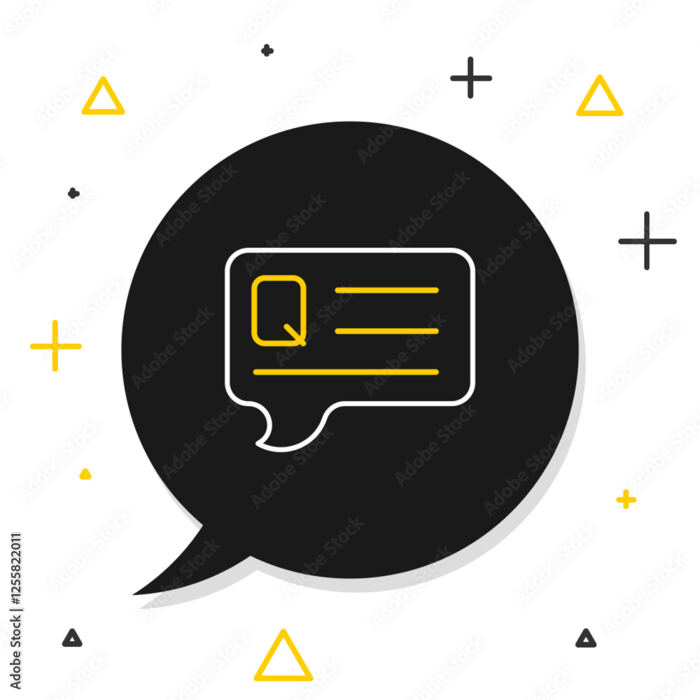 Poster line speech bubbles with question icon isolated on white background. faq sign. chat speech bubble an