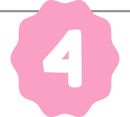 Number 4 bunting flag