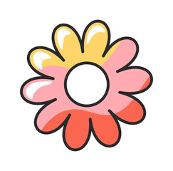 Cute groovy flower bloom design