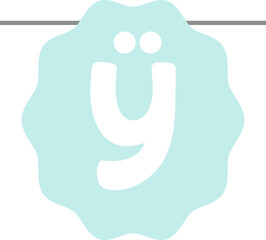 Letter Ÿ bunting flag