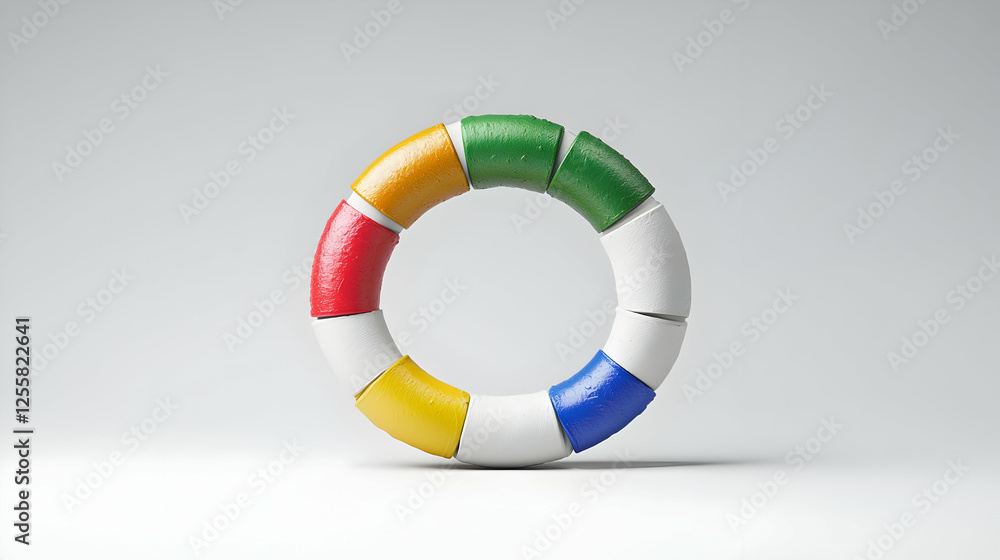 Poster colorful segmented circle abstract 3d rendering
