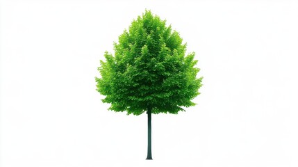 Lush Green Tree with Full Canopy Standing Alone in an Isolated Outdoor Setting