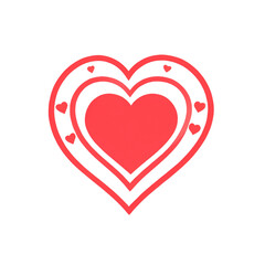 Red Love Heart Icon Design - Transparent PNG for Graphic Design, Digital Artwork, Social Media, Websites, and Creative Projects