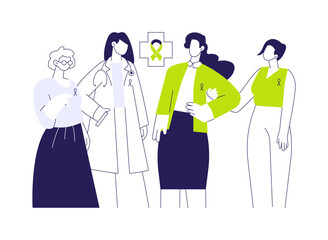 Breast cancer awareness abstract concept vector illustration.