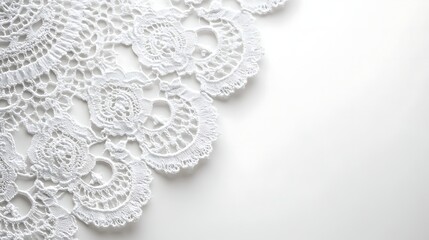 Delicate White Lace Doily Corner Design